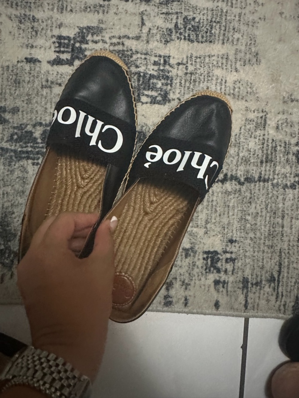 Chloé Black Espadrille Flats